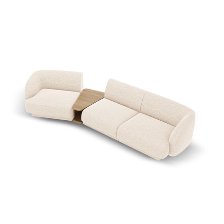 Miley Modulares 3-Sitzer Sofa, Linke Seite, aus Chenille in Leichtes Beige (Haga 23), 303x126 cm von Micadoni – Bild 4