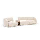 Miley Modulares 3-Sitzer Sofa, Linke Seite, aus Chenille in Leichtes Beige (Haga 23), 303x126 cm von Micadoni – Bild 5