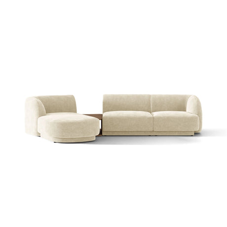 Miley Modulares 3-Sitzer Sofa, Linke Seite, aus Chenille in Leichtes Beige (Haga 23), 303x178 cm von Micadoni – Bild 1
