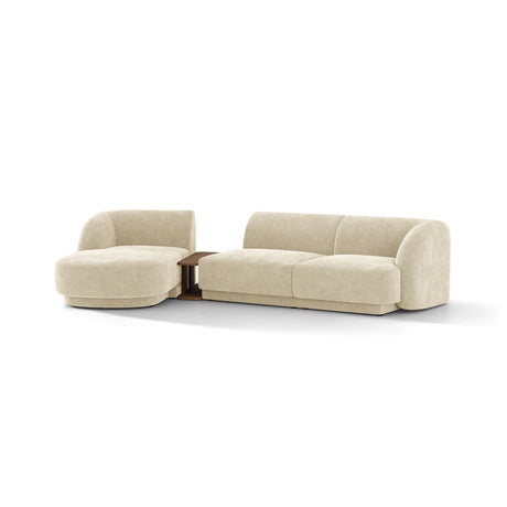 Miley Modulares 3-Sitzer Sofa, Linke Seite, aus Chenille in Leichtes Beige (Haga 23), 303x178 cm von Micadoni – Bild 4