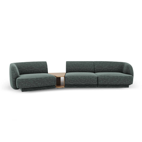 Miley Modulares 3-Sitzer Sofa, Linke Seite, aus Chenille in Petrol (Haga 78), 303x126 cm von Micadoni – Bild 1