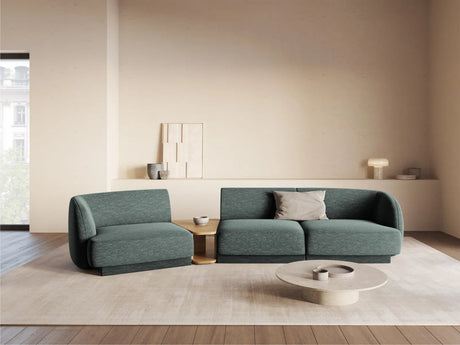 Miley Modulares 3-Sitzer Sofa, Linke Seite, aus Chenille in Petrol (Haga 78), 303x126 cm von Micadoni – Bild 2