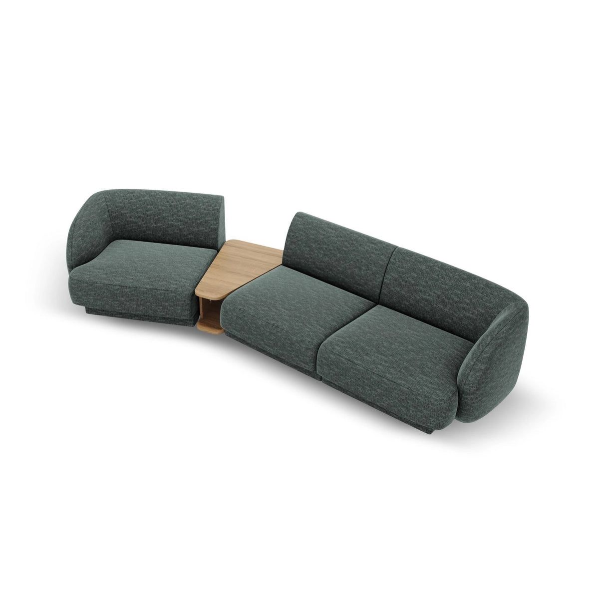 Miley Modulares 3-Sitzer Sofa, Linke Seite, aus Chenille in Petrol (Haga 78), 303x126 cm von Micadoni – Bild 4
