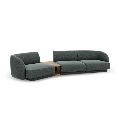 Miley Modulares 3-Sitzer Sofa, Linke Seite, aus Chenille in Petrol (Haga 78), 303x126 cm von Micadoni – Bild 5