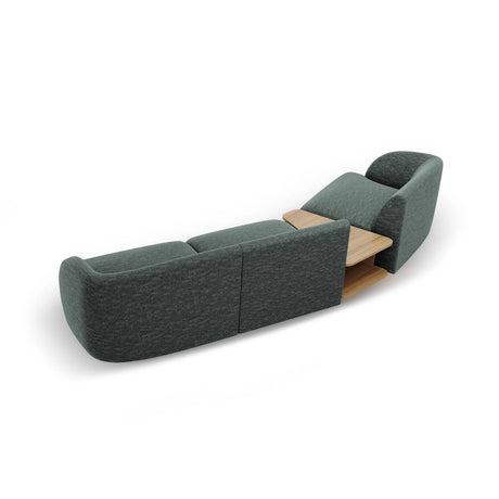 Miley Modulares 3-Sitzer Sofa, Linke Seite, aus Chenille in Petrol (Haga 78), 303x126 cm von Micadoni – Bild 6