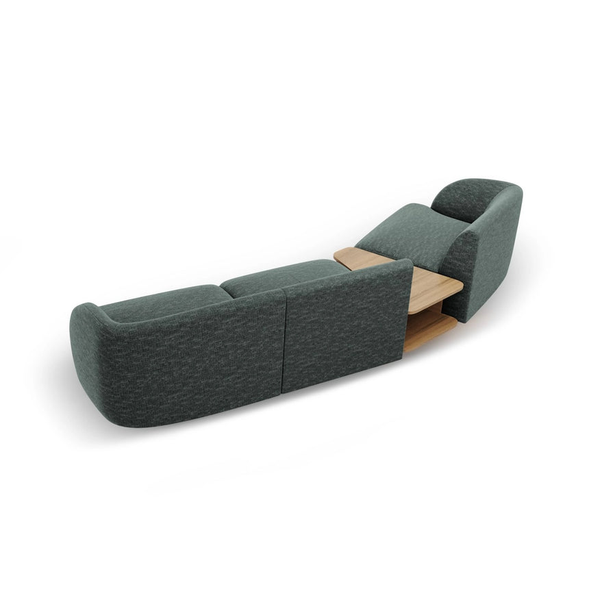 Miley Modulares 3-Sitzer Sofa, Linke Seite, aus Chenille in Petrol (Haga 78), 303x126 cm von Micadoni – Bild 6