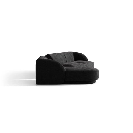 Miley Modulares 3-Sitzer Sofa, Linke Seite, aus Chenille in Schwarz (Haga 19), 303x178 cm von Micadoni – Bild 5