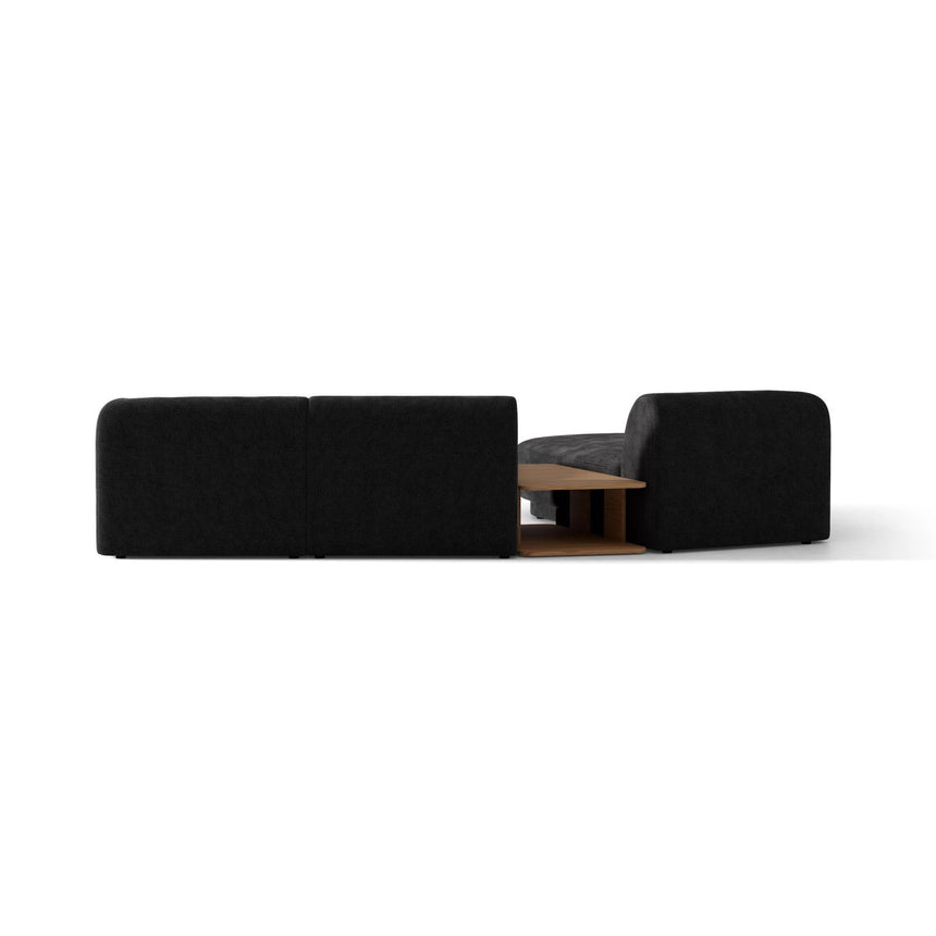 Miley Modulares 3-Sitzer Sofa, Linke Seite, aus Chenille in Schwarz (Haga 19), 303x178 cm von Micadoni – Bild 6