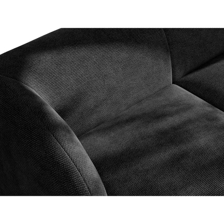 Miley Modulares 3-Sitzer Sofa, Linke Seite, aus Chenille in Schwarz (Haga 19), 303x178 cm von Micadoni – Bild 7