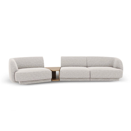 Miley Modulares 3-Sitzer Sofa, Linke Seite, aus Chenille in Silber (Eden 17 Silver), 303x126 cm von Micadoni – Bild 1