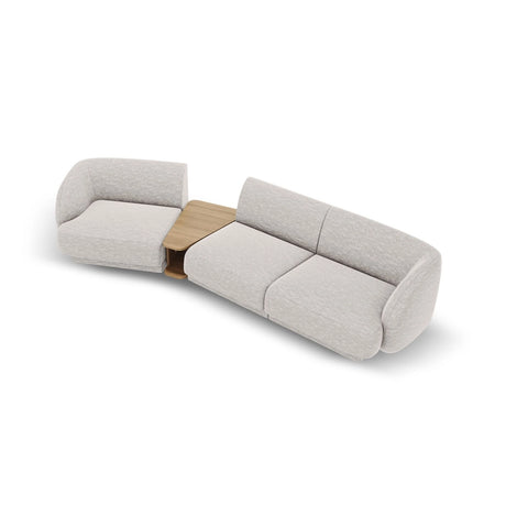 Miley Modulares 3-Sitzer Sofa, Linke Seite, aus Chenille in Silber (Eden 17 Silver), 303x126 cm von Micadoni – Bild 4