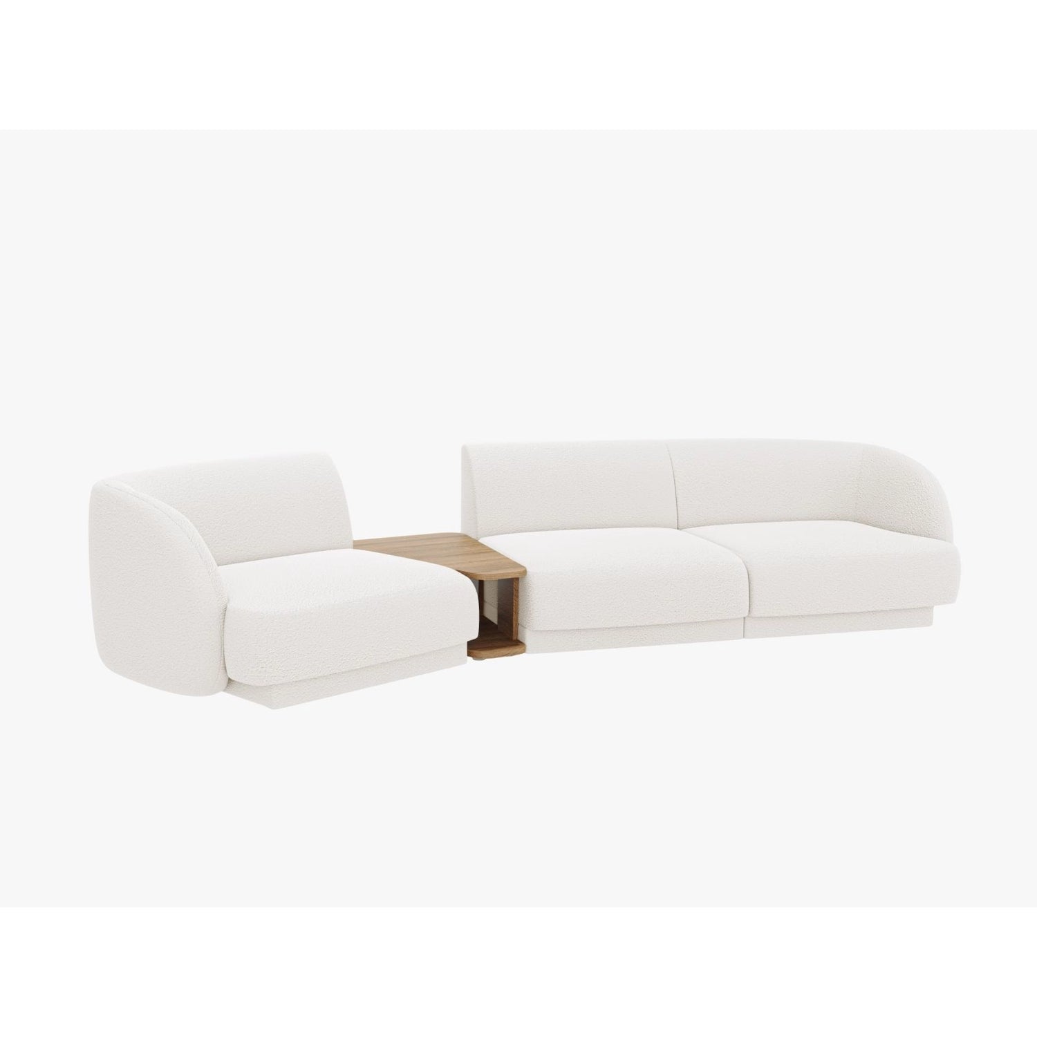 Miley Modulares 3-Sitzer Sofa, Linke Seite, aus Samt, Boucle oder Chenille, 303x126 cm von Micadoni – Bild 5