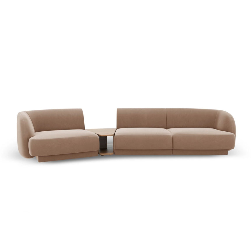 Miley Modulares 3-Sitzer Sofa, Linke Seite, aus Samt in Cappuccino (Bluvel 40), 303x126 cm von Micadoni – Bild 1
