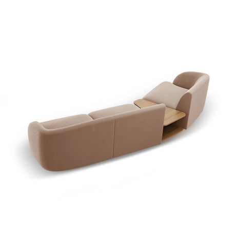 Miley Modulares 3-Sitzer Sofa, Linke Seite, aus Samt in Cappuccino (Bluvel 40), 303x126 cm von Micadoni – Bild 6