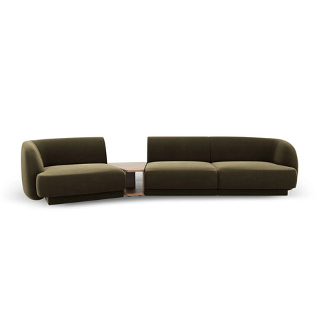 Miley Modulares 3-Sitzer Sofa, Linke Seite, aus Samt in Grün (Bluvel 77), 303x126 cm von Micadoni – Bild 1