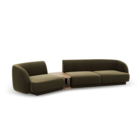 Miley Modulares 3-Sitzer Sofa, Linke Seite, aus Samt in Grün (Bluvel 77), 303x126 cm von Micadoni – Bild 5