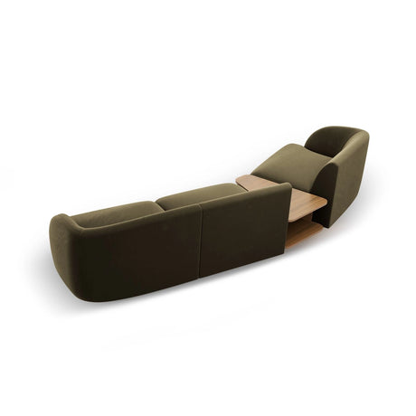 Miley Modulares 3-Sitzer Sofa, Linke Seite, aus Samt in Grün (Bluvel 77), 303x126 cm von Micadoni – Bild 6