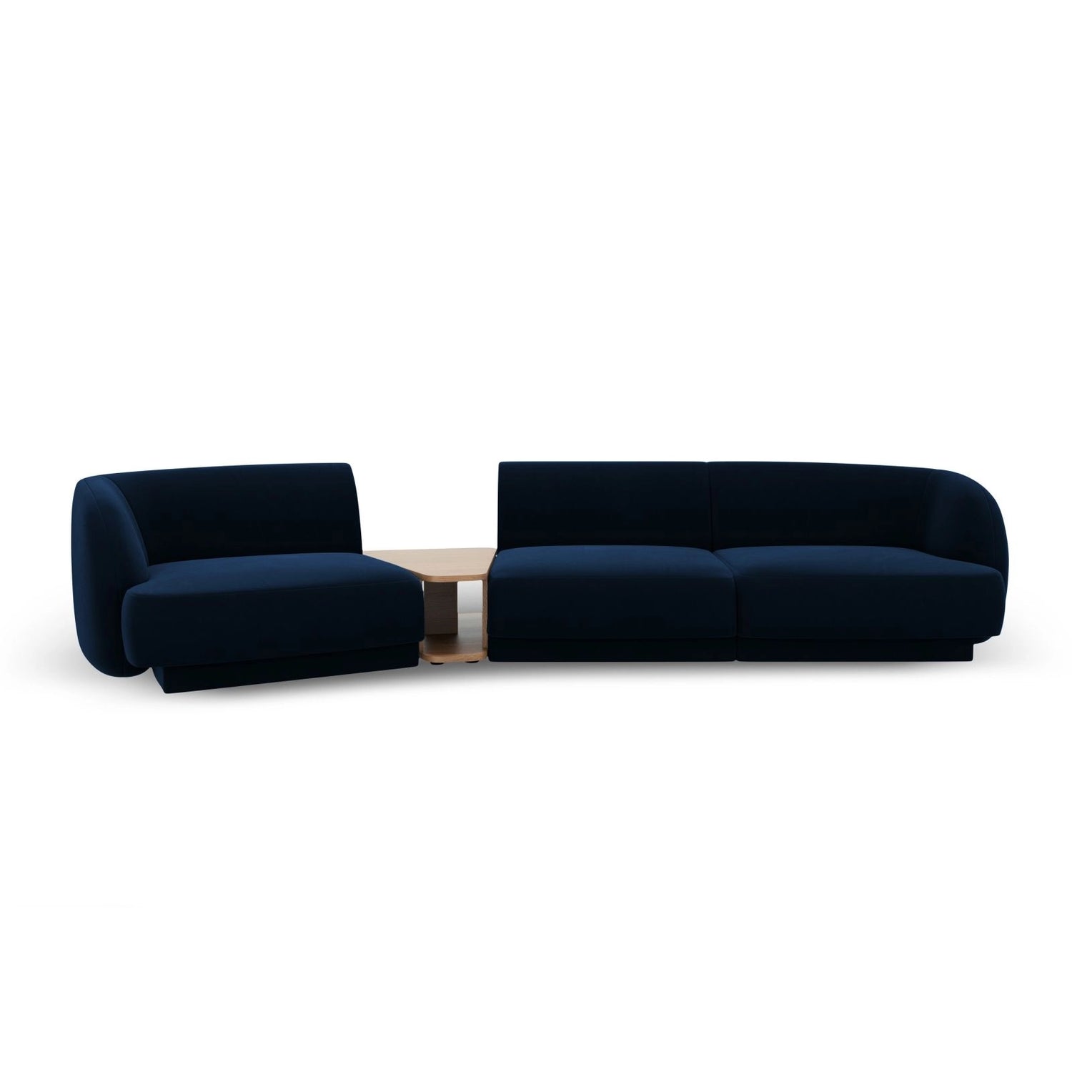 Miley Modulares 3-Sitzer Sofa, Linke Seite, aus Samt in Königsblau (Bluvel 86), 303x126 cm von Micadoni – Bild 1