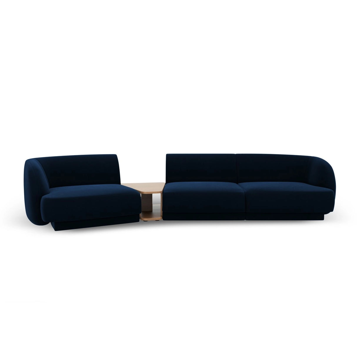 Miley Modulares 3-Sitzer Sofa, Linke Seite, aus Samt in Königsblau (Bluvel 86), 303x126 cm von Micadoni – Bild 1
