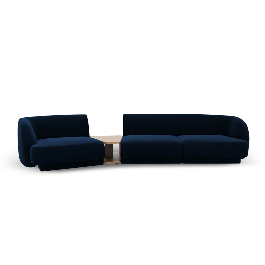 Miley Modulares 3-Sitzer Sofa, Linke Seite, aus Samt in Königsblau (Bluvel 86), 303x126 cm von Micadoni – Bild 1