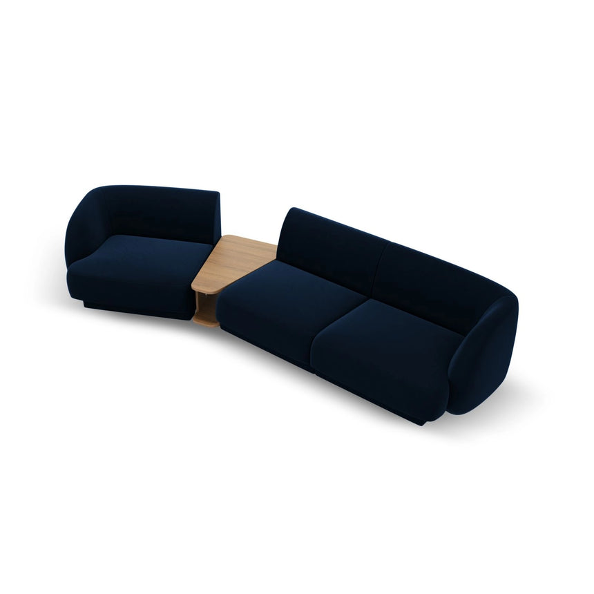 Miley Modulares 3-Sitzer Sofa, Linke Seite, aus Samt in Königsblau (Bluvel 86), 303x126 cm von Micadoni – Bild 4