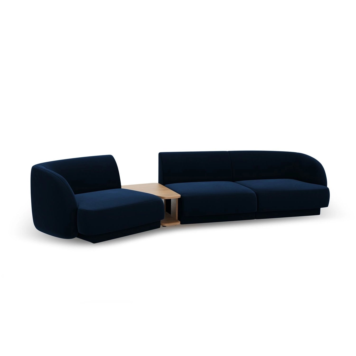 Miley Modulares 3-Sitzer Sofa, Linke Seite, aus Samt in Königsblau (Bluvel 86), 303x126 cm von Micadoni – Bild 5