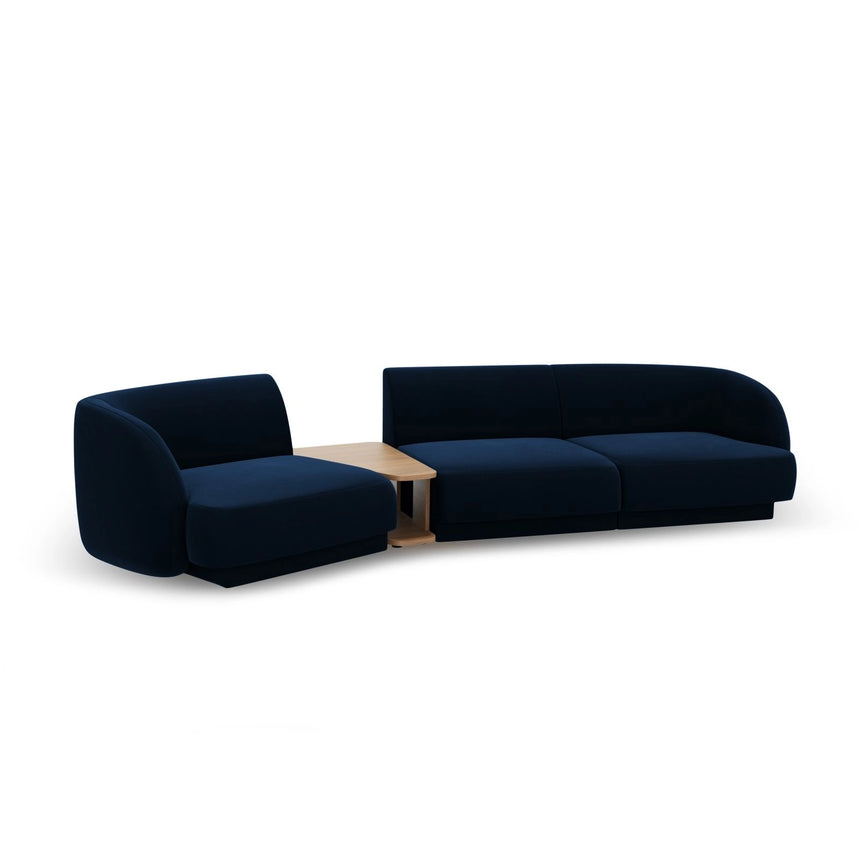 Miley Modulares 3-Sitzer Sofa, Linke Seite, aus Samt in Königsblau (Bluvel 86), 303x126 cm von Micadoni – Bild 5