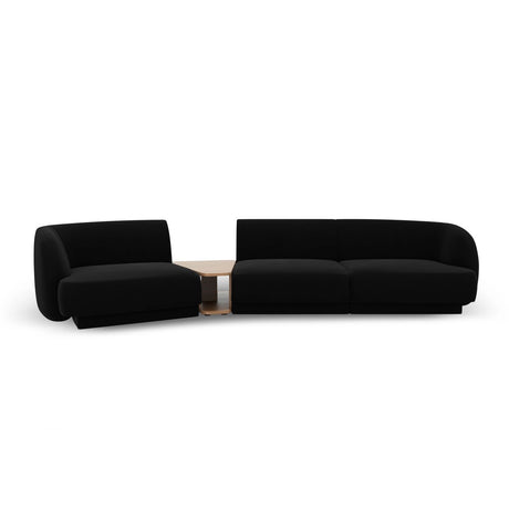 Miley Modulares 3-Sitzer Sofa, Linke Seite, aus Samt in Schwarz (Bluvel 19), 303x126 cm von Micadoni – Bild 1