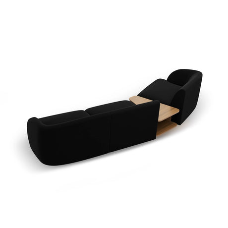 Miley Modulares 3-Sitzer Sofa, Linke Seite, aus Samt in Schwarz (Bluvel 19), 303x126 cm von Micadoni – Bild 6