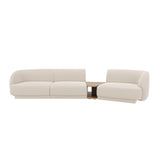 Miley Modulares 3-Sitzer Sofa, Rechte Seite, aus Boucle in Beige (Baloo 2074), 303x126 cm von Micadoni – Bild 1
