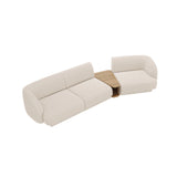 Miley Modulares 3-Sitzer Sofa, Rechte Seite, aus Boucle in Beige (Baloo 2074), 303x126 cm von Micadoni – Bild 3