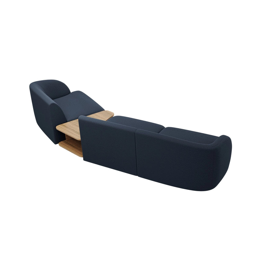 Miley Modulares 3-Sitzer Sofa, Rechte Seite, aus Boucle in Dunkelblau (Baloo 2088), 303x126 cm von Micadoni – Bild 5