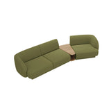 Miley Modulares 3-Sitzer Sofa, Rechte Seite, aus Boucle in Dunkles olivgrün (Baloo 2090), 303x126 cm von Micadoni – Bild 3