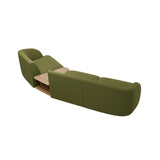Miley Modulares 3-Sitzer Sofa, Rechte Seite, aus Boucle in Dunkles olivgrün (Baloo 2090), 303x126 cm von Micadoni – Bild 5