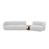Miley Modulares 3-Sitzer Sofa, Rechte Seite, aus Boucle in Hellgrau (Baloo 2085), 303x126 cm von Micadoni – Bild 1