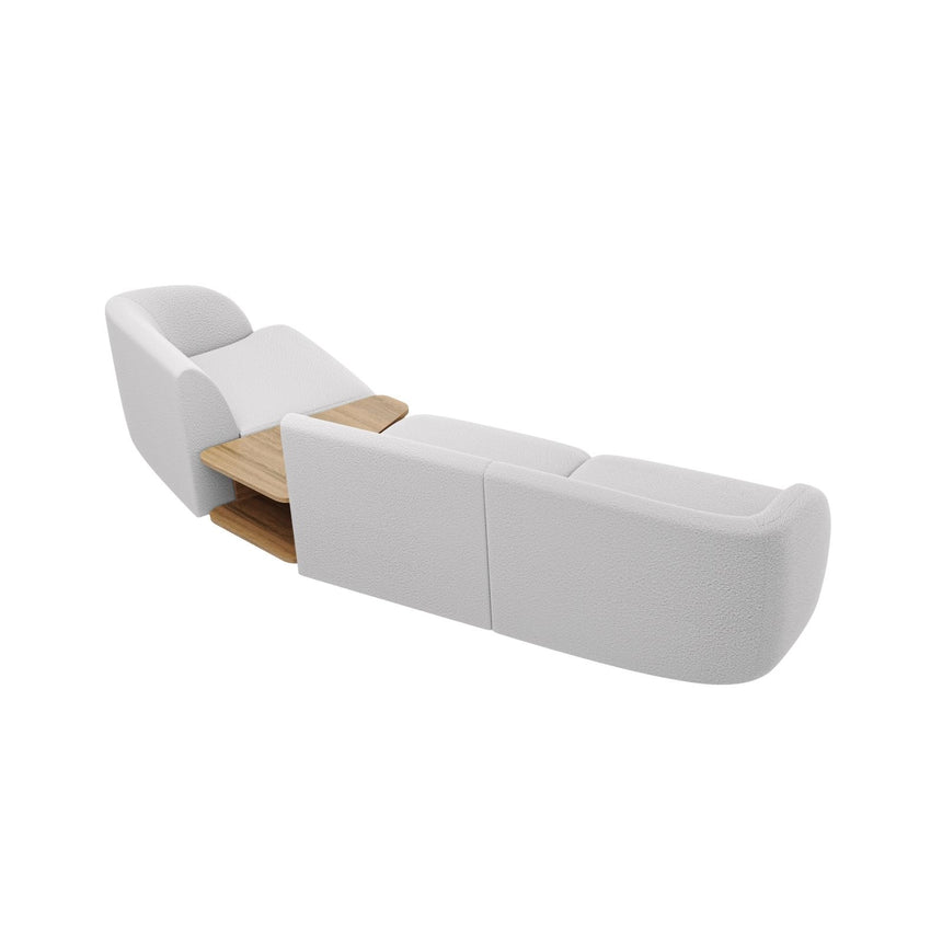 Miley Modulares 3-Sitzer Sofa, Rechte Seite, aus Boucle in Hellgrau (Baloo 2085), 303x126 cm von Micadoni – Bild 5