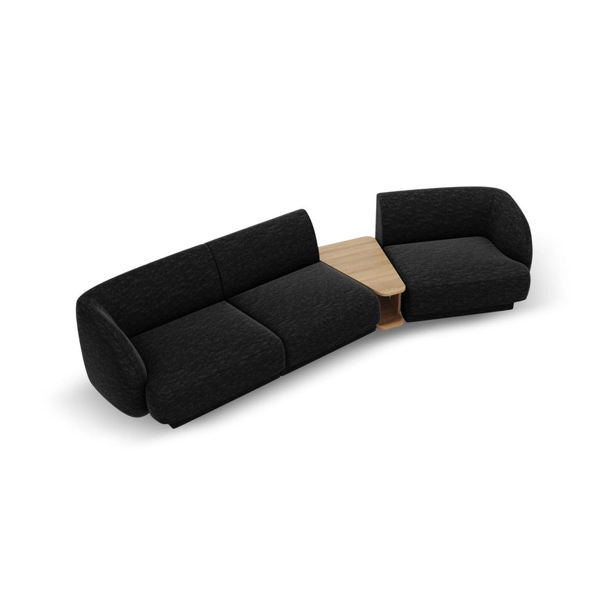 Miley Modulares 3-Sitzer Sofa, Rechte Seite, aus Chenille in Anthrazit (Eden 21 Black), 303x126 cm von Micadoni – Bild 4