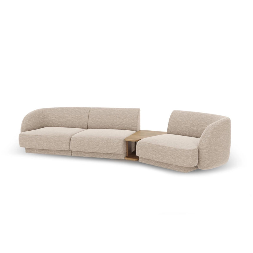 Miley Modulares 3-Sitzer Sofa, Rechte Seite, aus Chenille in Beige (Eden 3 Cream), 303x126 cm von Micadoni – Bild 5