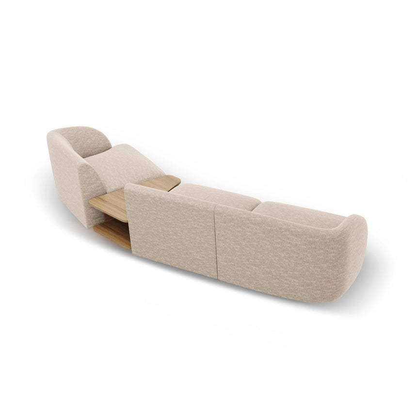 Miley Modulares 3-Sitzer Sofa, Rechte Seite, aus Chenille in Beige (Eden 3 Cream), 303x126 cm von Micadoni – Bild 6
