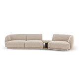 Miley Modulares 3-Sitzer Sofa, Rechte Seite, aus Chenille in Beige (Haga 30), 303x126 cm von Micadoni – Bild 1