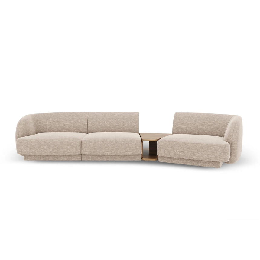 Miley Modulares 3-Sitzer Sofa, Rechte Seite, aus Chenille in Beige (Haga 30), 303x126 cm von Micadoni – Bild 1