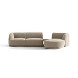 Miley Modulares 3-Sitzer Sofa, Rechte Seite, aus Chenille in Beige (Haga 30), 303x178 cm von Micadoni – Bild 1