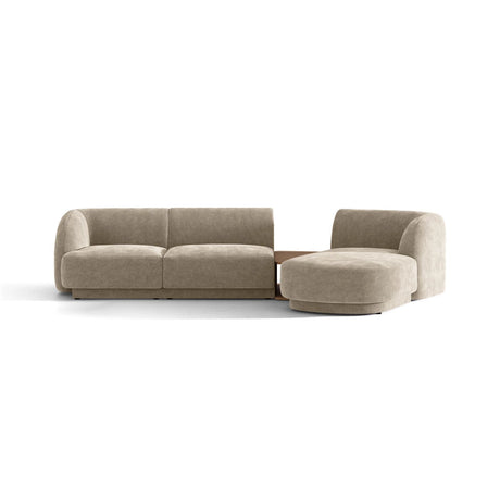 Miley Modulares 3-Sitzer Sofa, Rechte Seite, aus Chenille in Beige (Haga 30), 303x178 cm von Micadoni – Bild 1