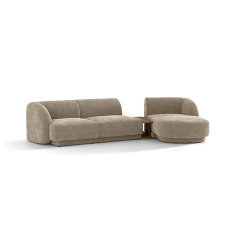 Miley Modulares 3-Sitzer Sofa, Rechte Seite, aus Chenille in Beige (Haga 30), 303x178 cm von Micadoni – Bild 4