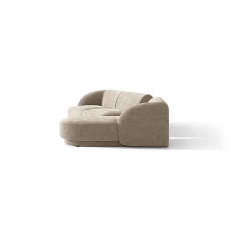 Miley Modulares 3-Sitzer Sofa, Rechte Seite, aus Chenille in Beige (Haga 30), 303x178 cm von Micadoni – Bild 5