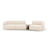 Miley Modulares 3-Sitzer Sofa, Rechte Seite, aus Chenille in Elfenbein (Eden 1 Ivory), 303x126 cm von Micadoni – Bild 1