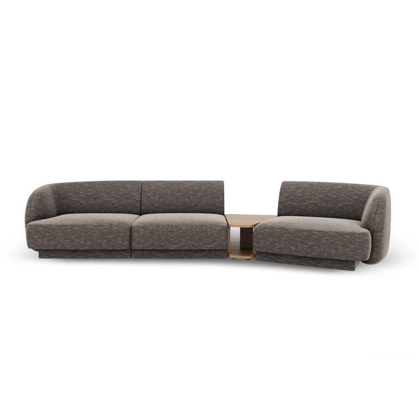 Miley Modulares 3-Sitzer Sofa, Rechte Seite, aus Chenille in Grau (Haga 16), 303x126 cm von Micadoni – Bild 1