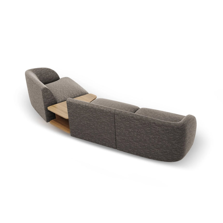Miley Modulares 3-Sitzer Sofa, Rechte Seite, aus Chenille in Grau (Haga 16), 303x126 cm von Micadoni – Bild 6