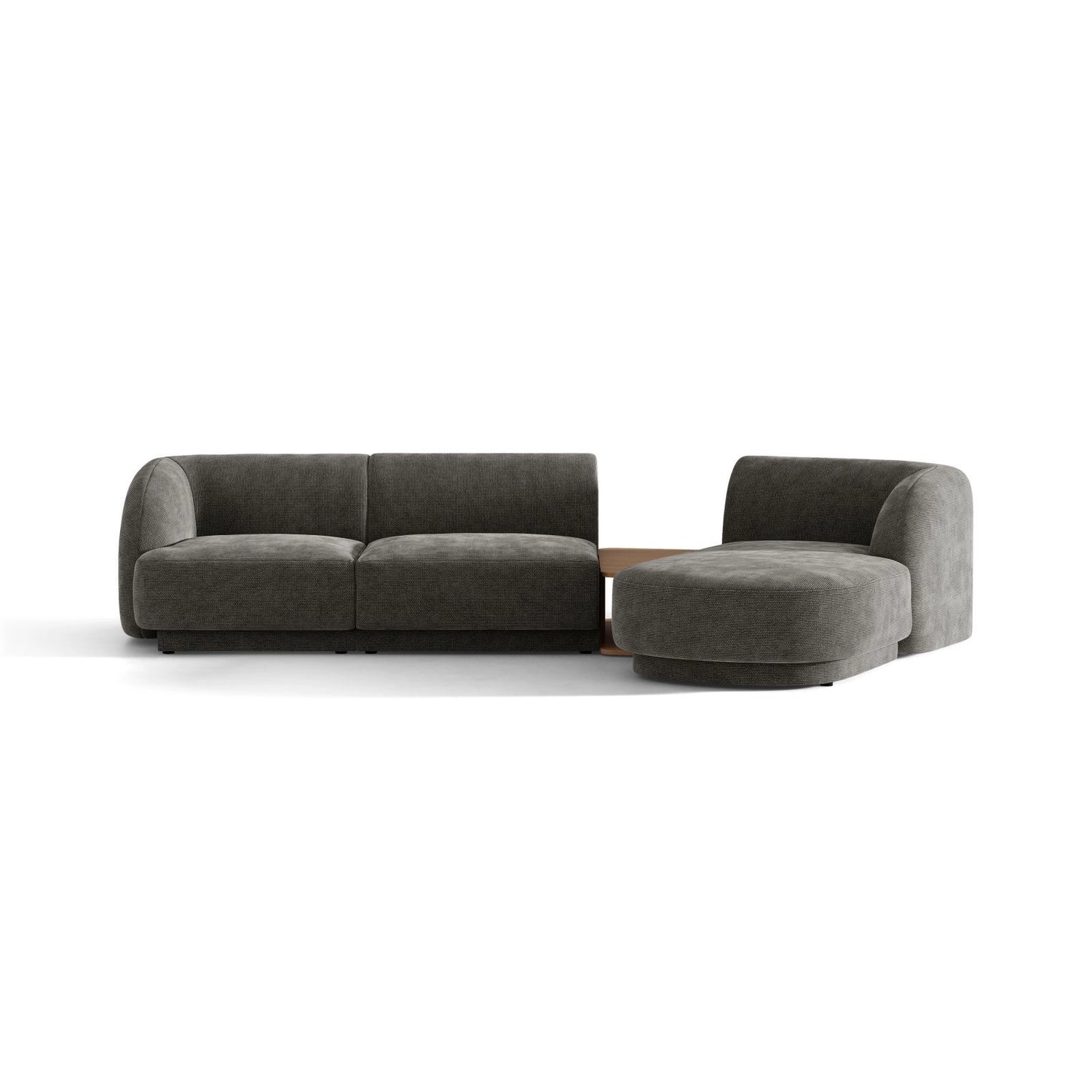 Miley Modulares 3-Sitzer Sofa, Rechte Seite, aus Chenille in Grau (Haga 16), 303x178 cm von Micadoni – Bild 1