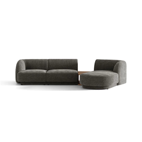 Miley Modulares 3-Sitzer Sofa, Rechte Seite, aus Chenille in Grau (Haga 16), 303x178 cm von Micadoni – Bild 1
